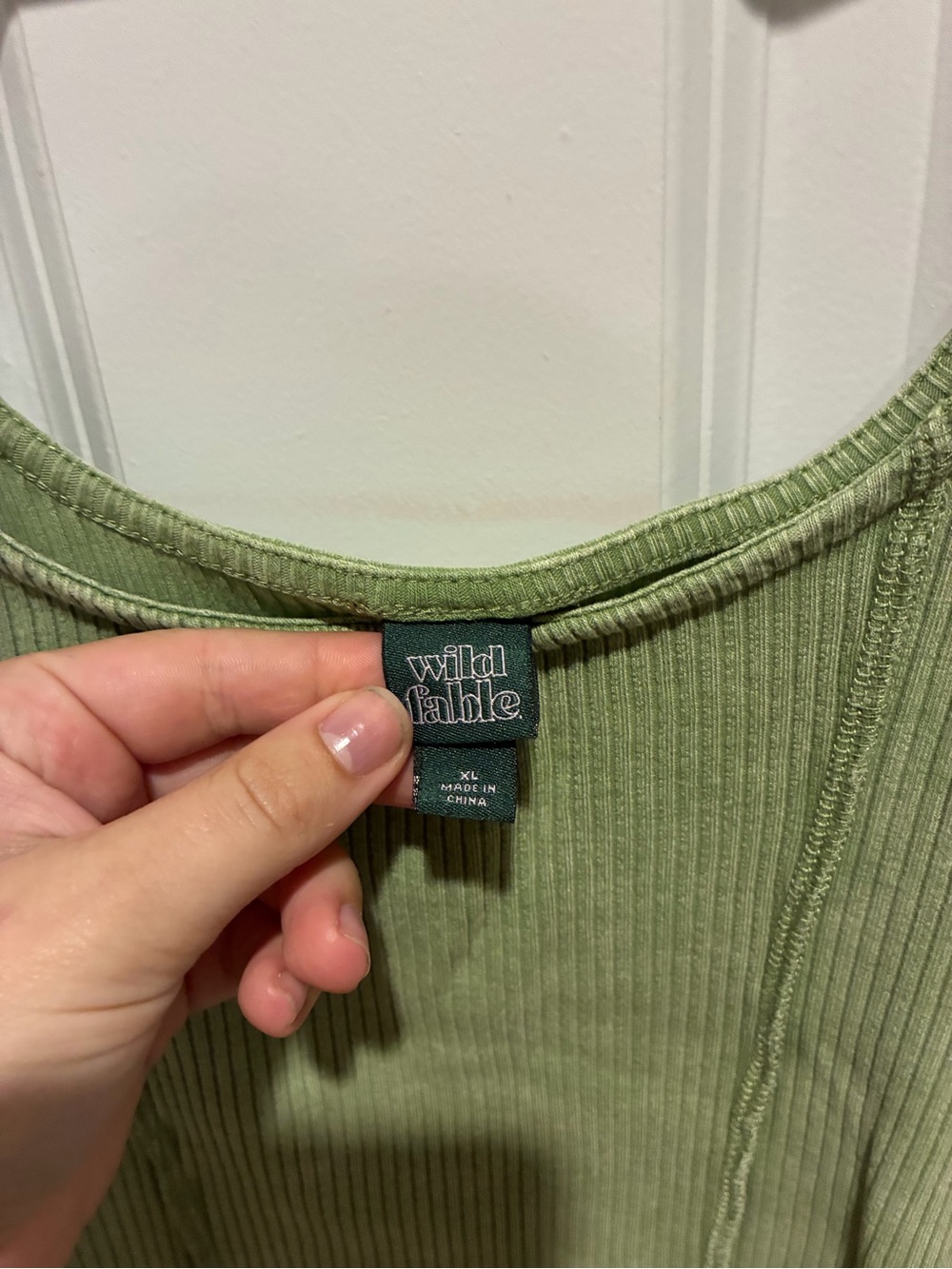 Light Green Ribbed Tank Top - Picture 2 of 6
